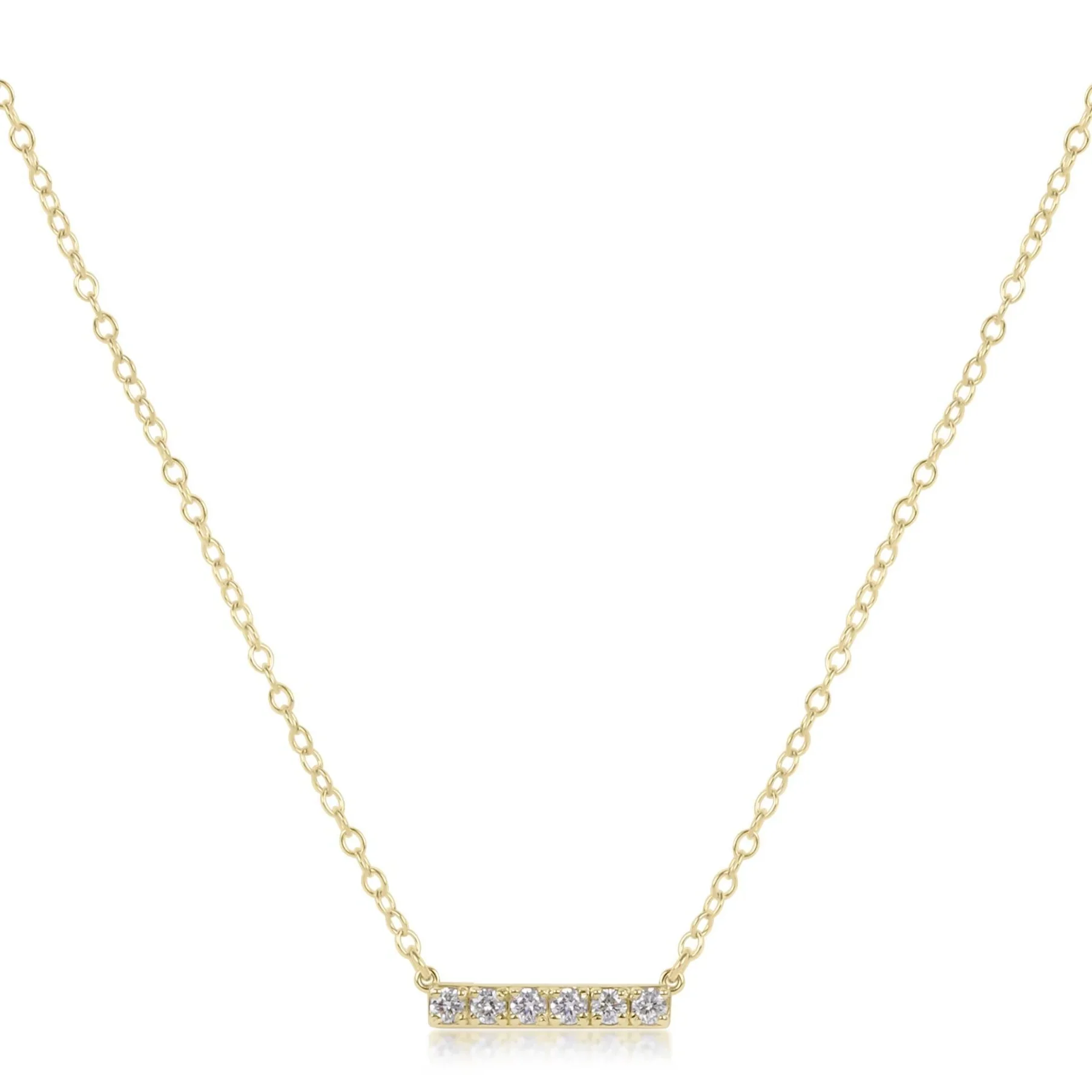 14kt Gold and Diamond Significance Bar Necklace - Six