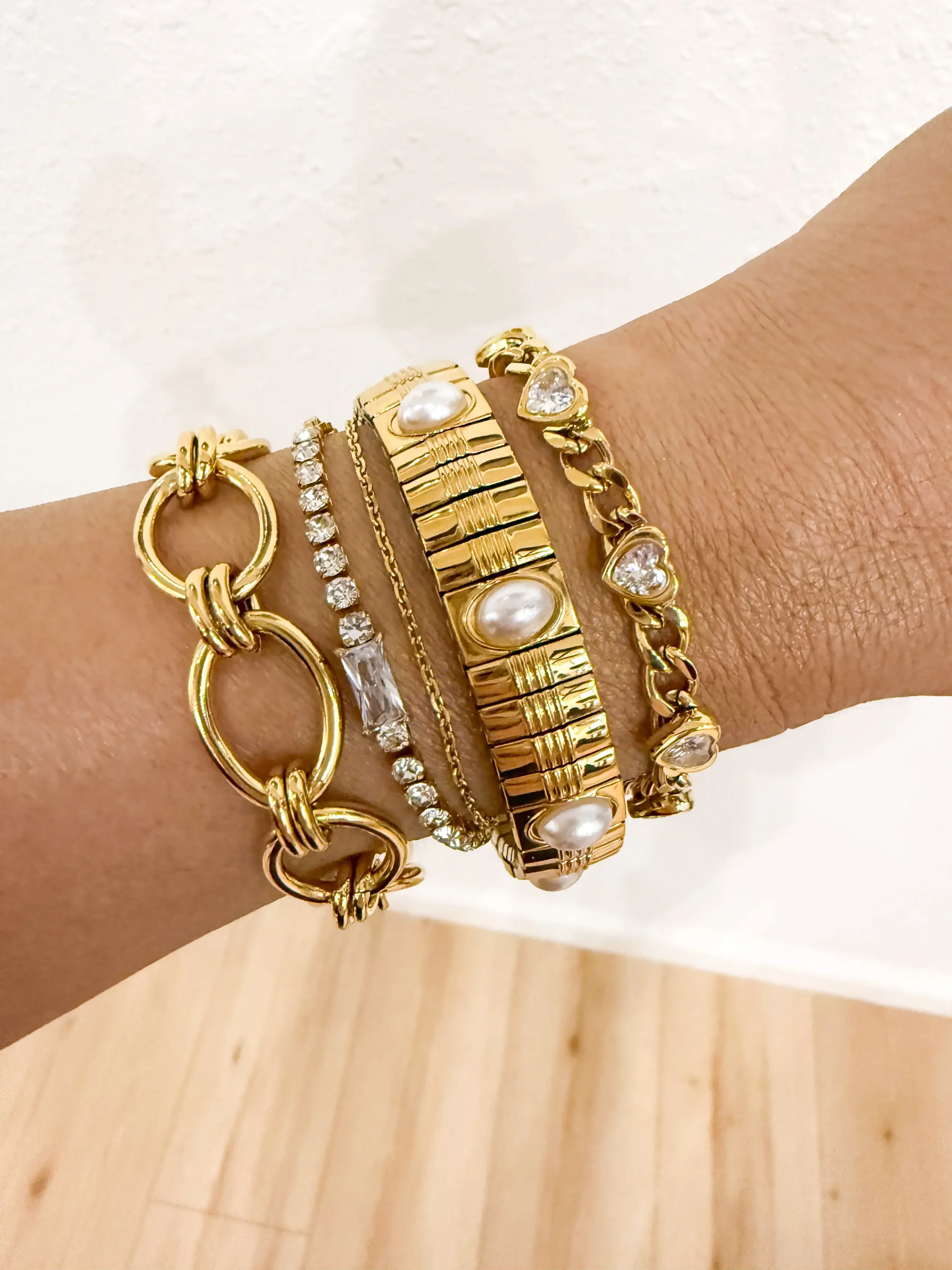 Oval Pearl Icon Tile Bracelet- Waterproof