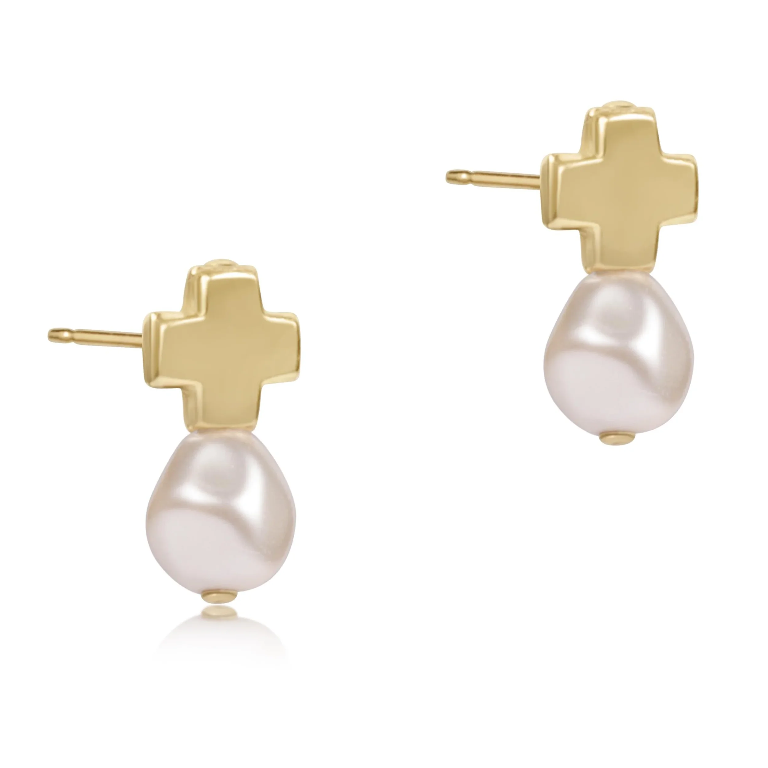 Signature Cross Gold Stud - Classic Pearl