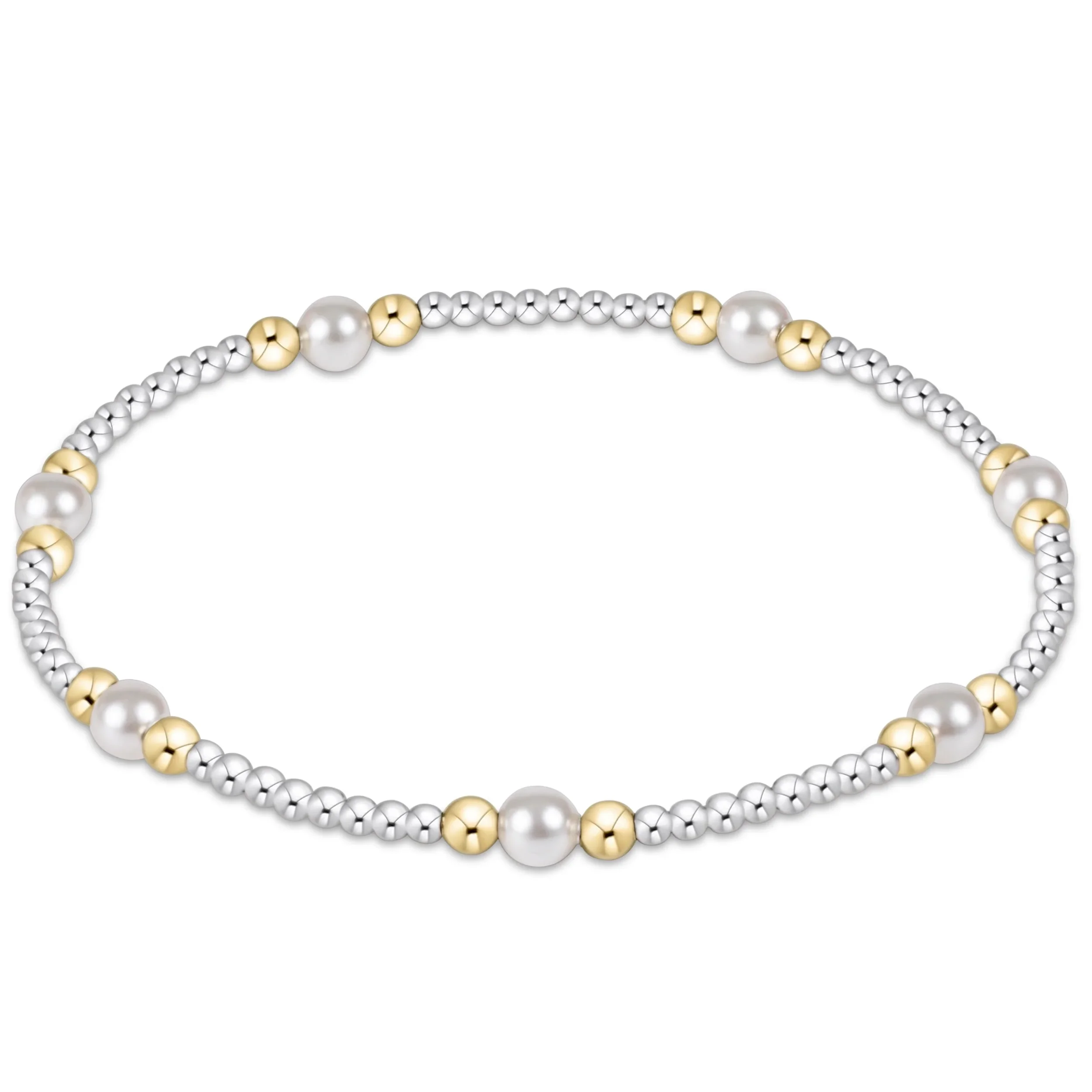 Purpose Pearl 4mm Mixed Metal Bracelet