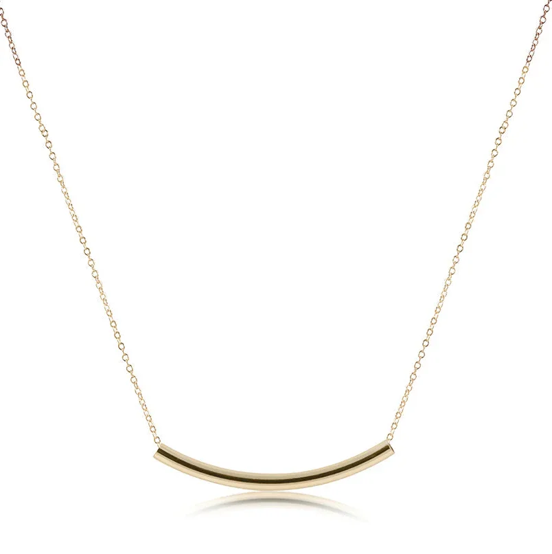 16" Necklace Gold - Bliss Bar Smooth Gold