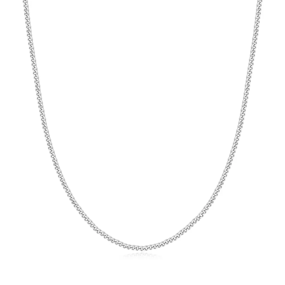 Silver Shiny Curb Necklace