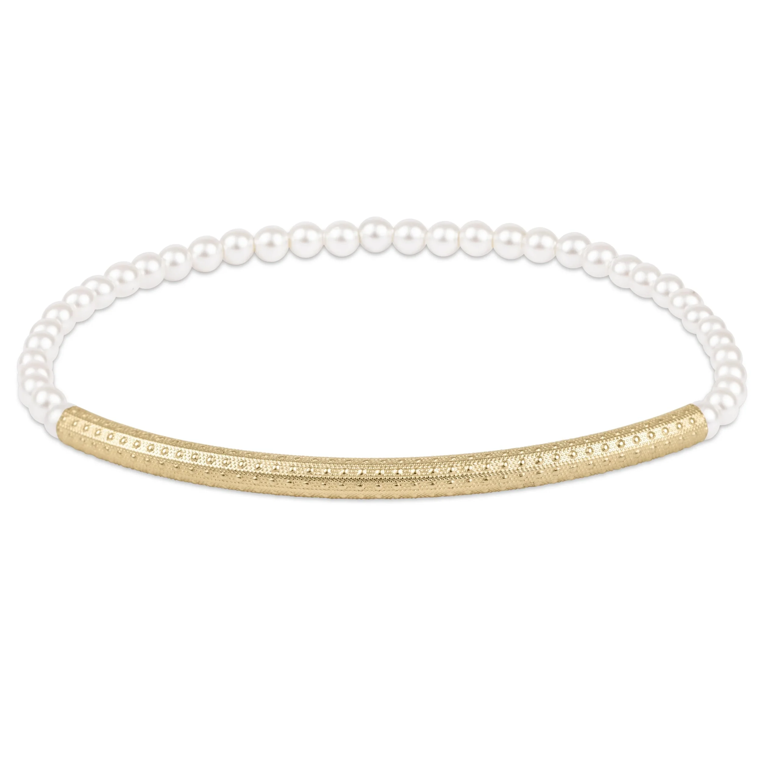 Bliss Bar Textured Pearl 3mm Bracelet