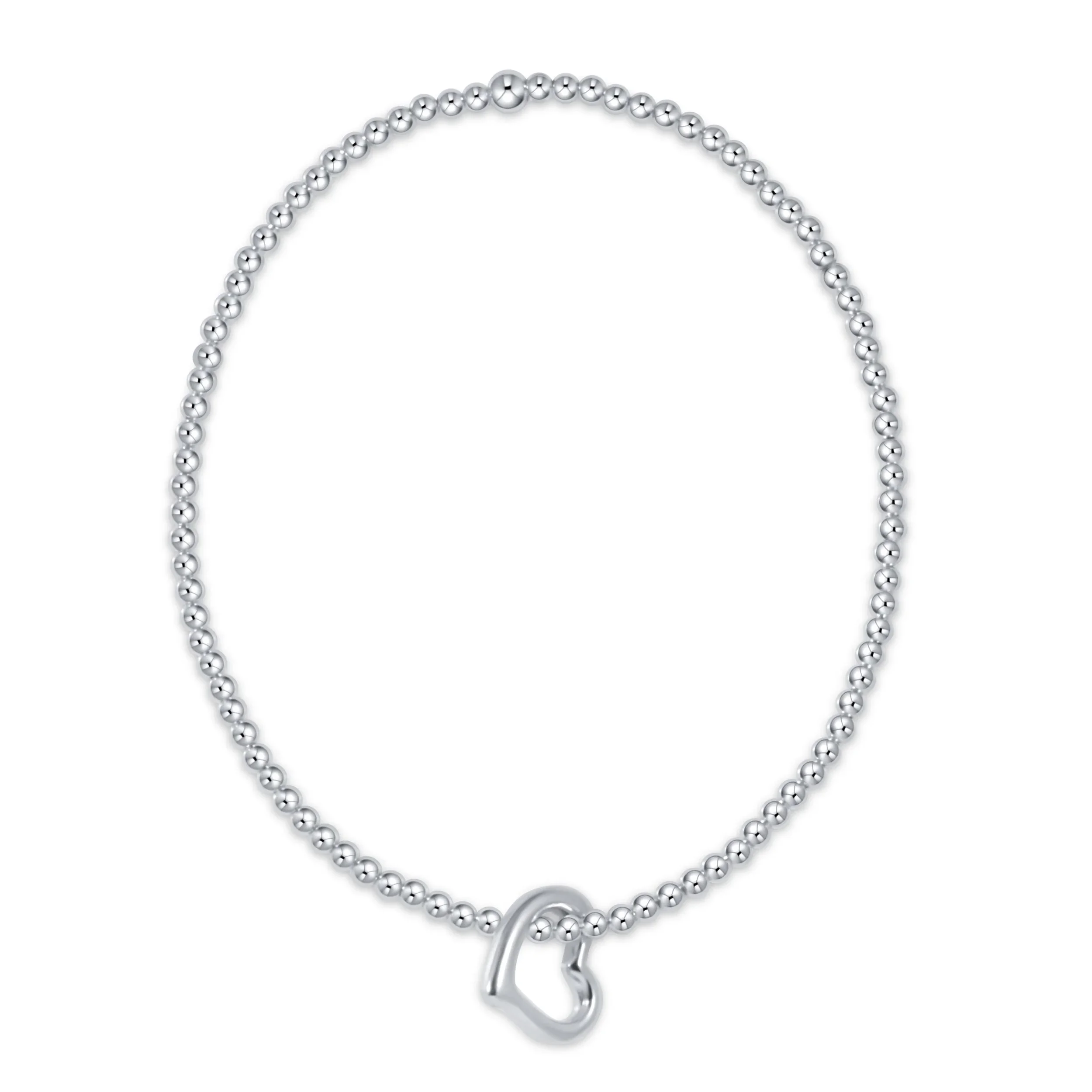 Classic Sterling 2.5mm Bracelet - Love Sterling Charm