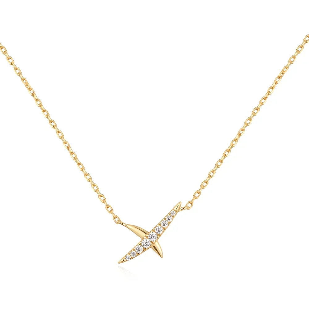 Gold Kiss Pave Necklace