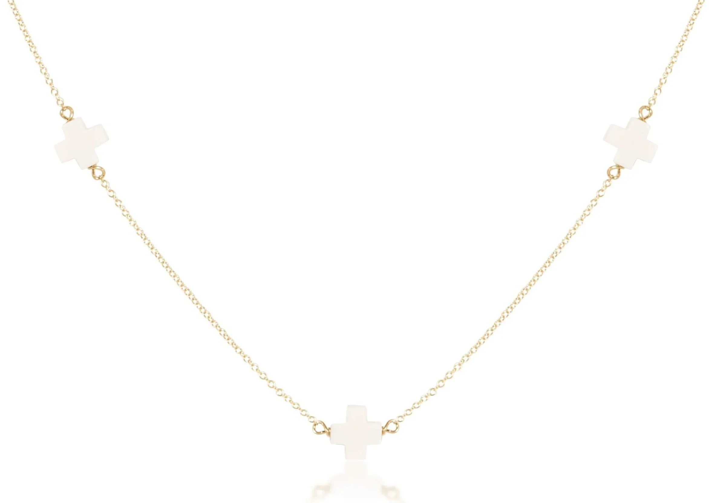 Choker Simplicity Chain Gold - Signature Cross Off-White