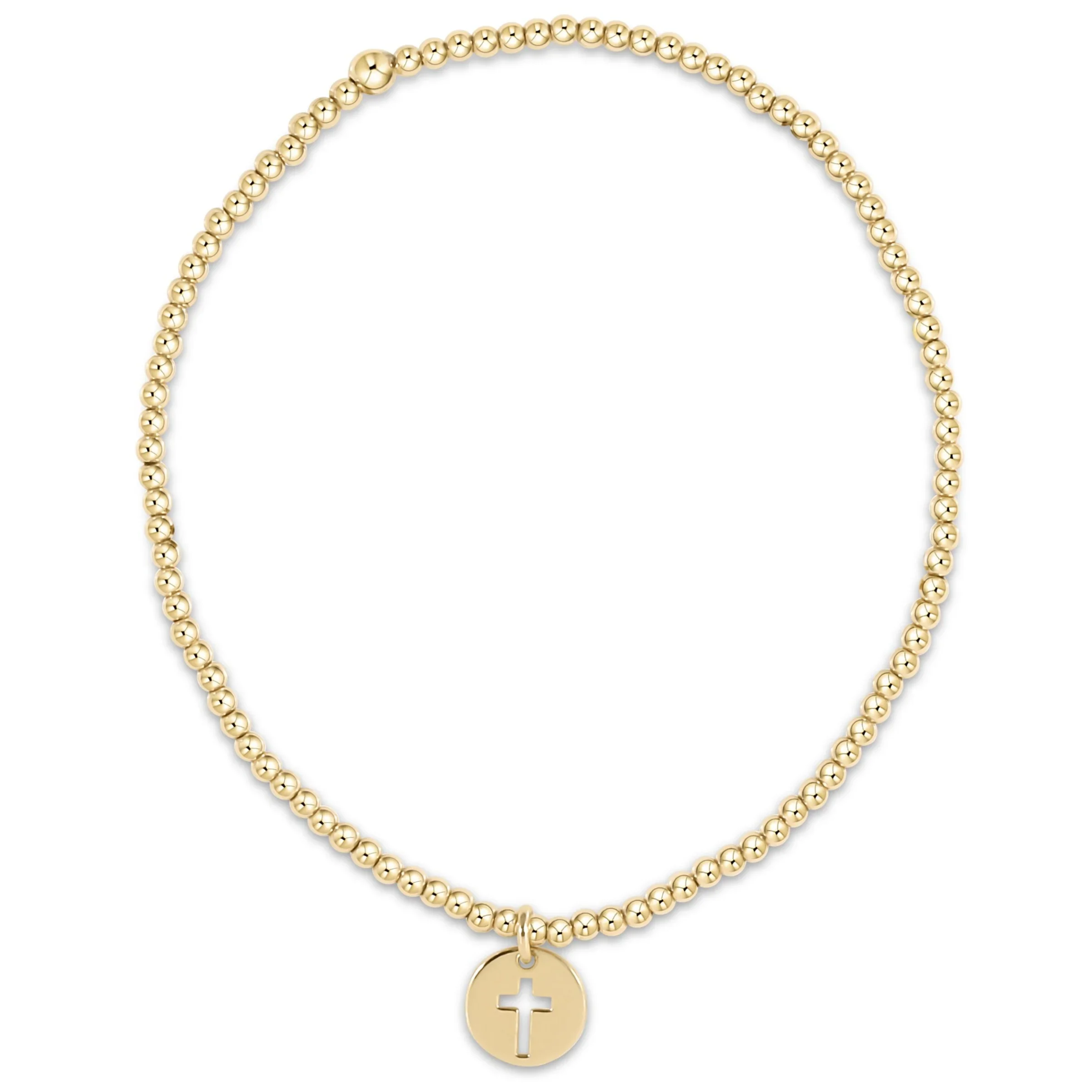 Classic Gold 2mm Bracelet - Blessed Small Gold Disc