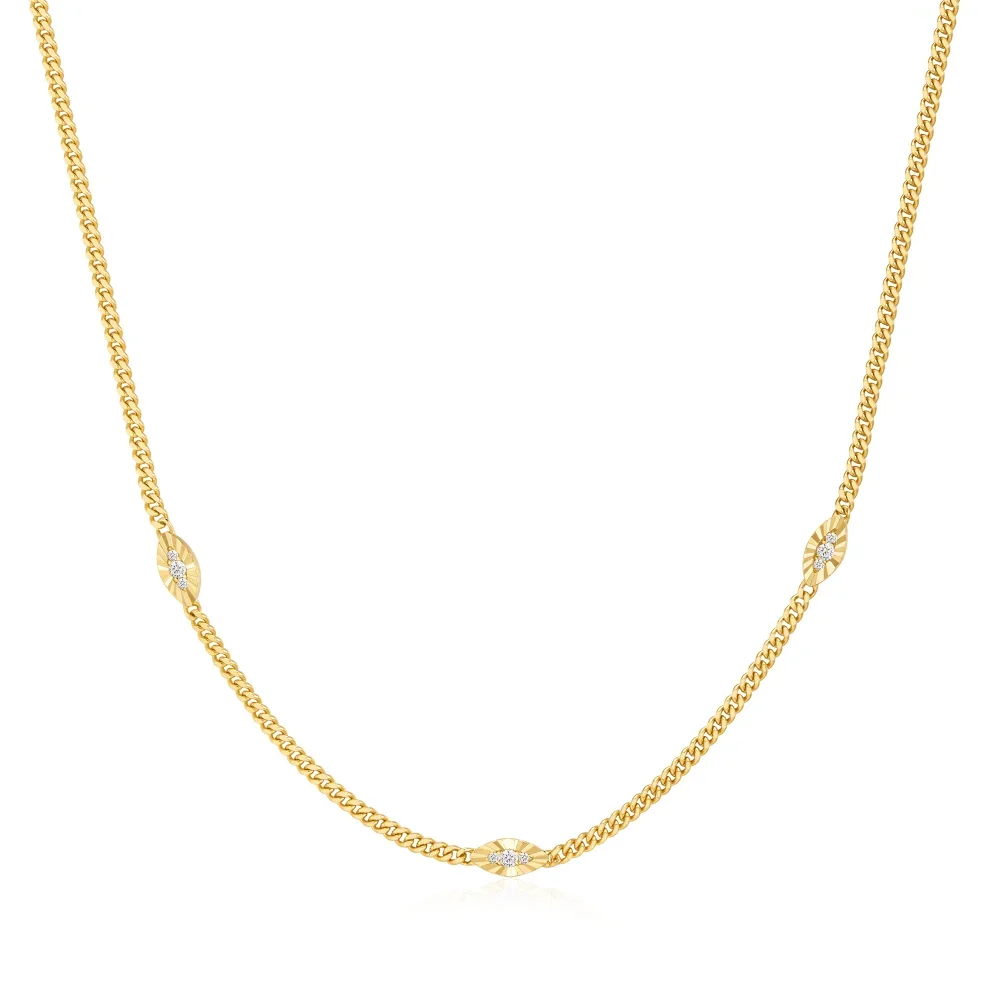 Gold Evil Eye Station Necklace