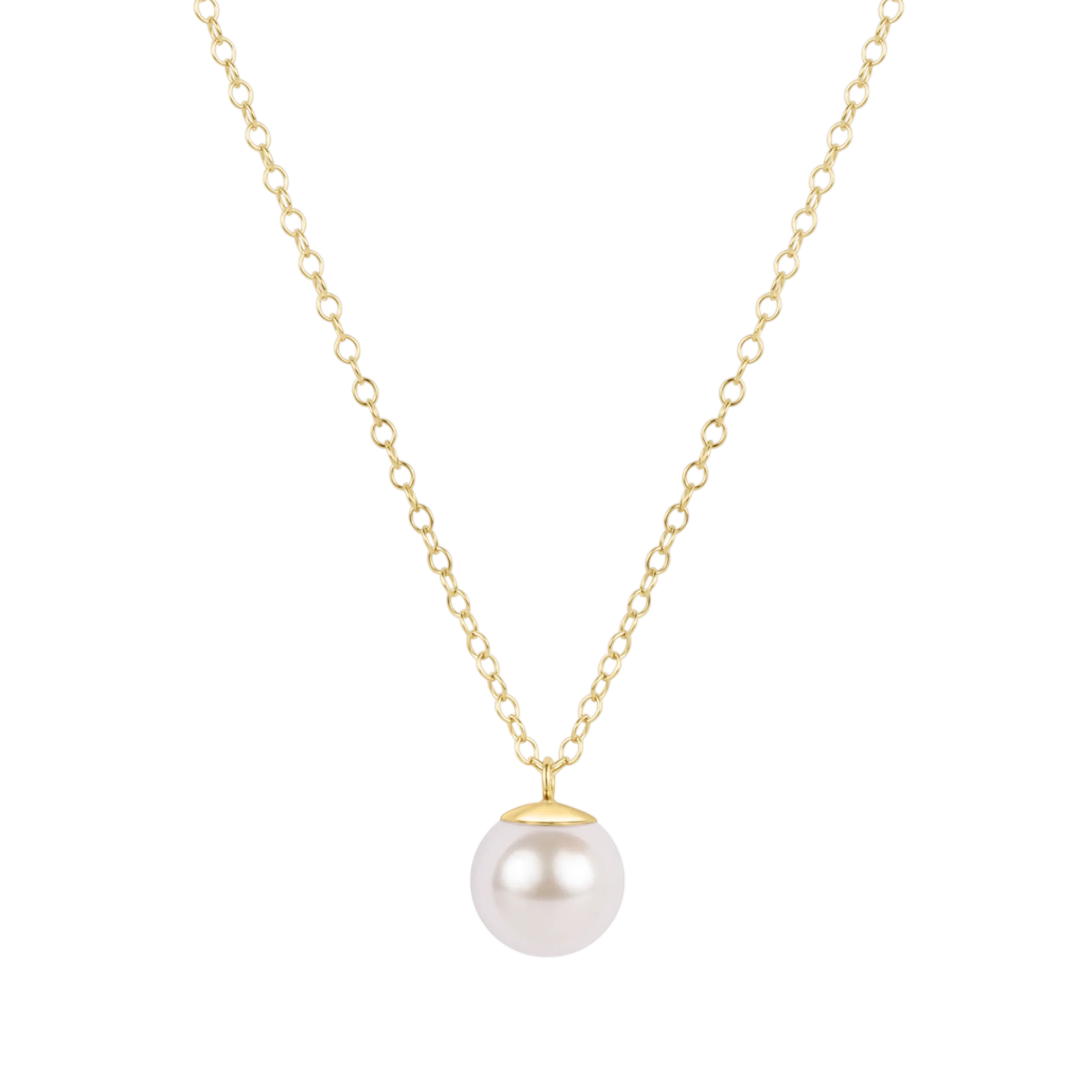 16" Necklace Gold - Classic Pearl 10mm Charm