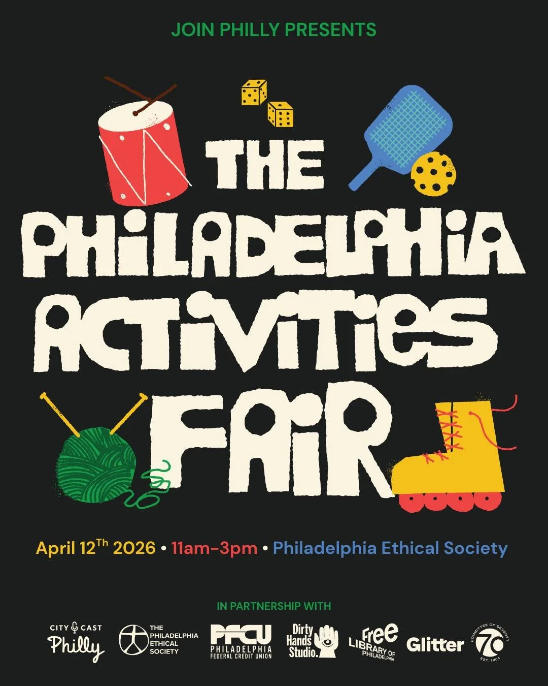 Philly is full of clubs, civic groups, and communities worth joining. The hard part is knowing they exist and how to get in.

On April 12, 11am-3pm, the @@joinphilly  Activities Fair brings 40+ of them in one room for an afternoon. This is your chanc