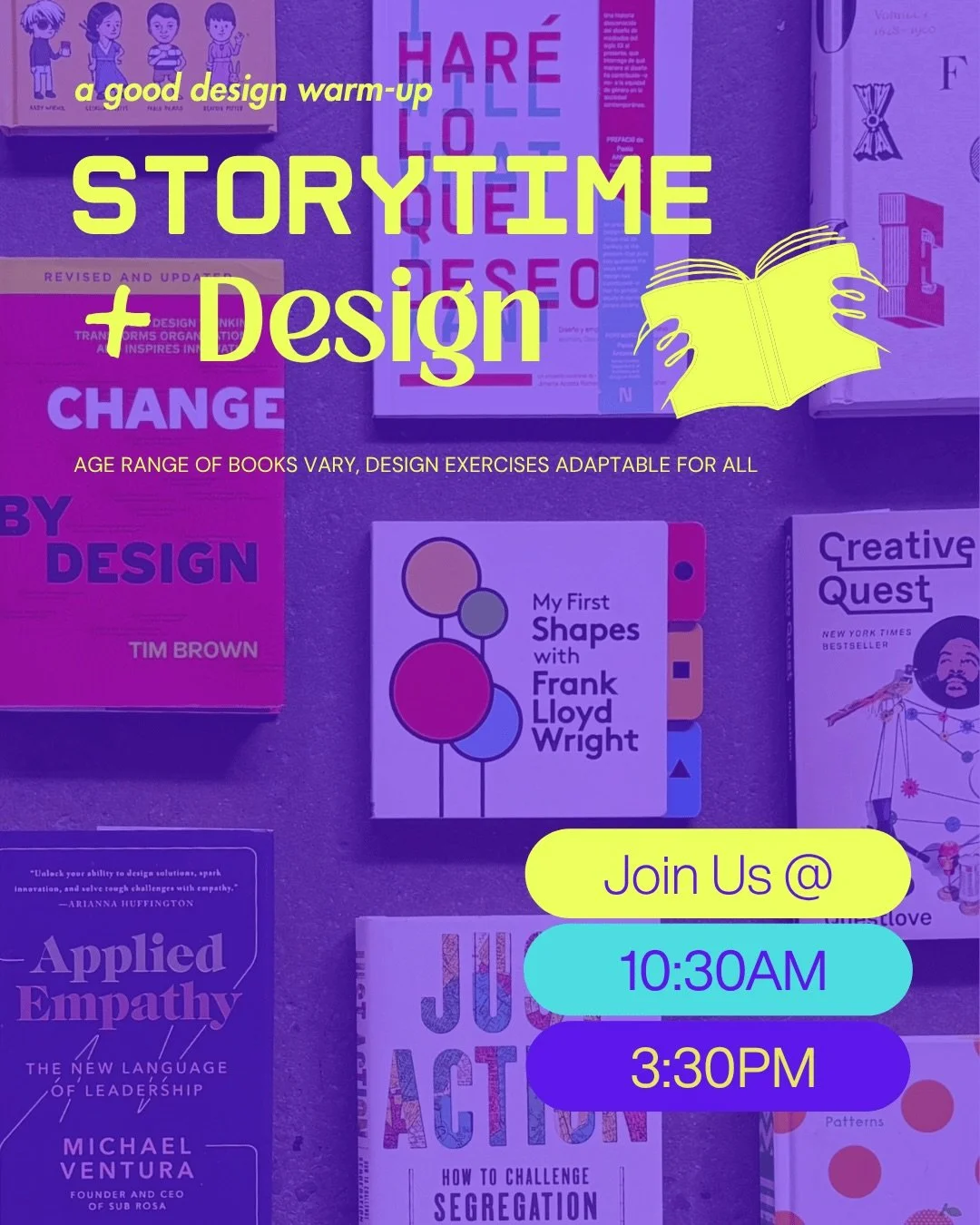 📚 Storytime + Design
🗓️ Thursdays, 10:30AM + 3:30PM
Age range of books vary, design exercises adaptable to youth and grownup designers. // FREE, No registration required

📖 Baby&rsquo;s First Eames: From Art Deco to Zaha Hadid 
✍🏽Written by Julie