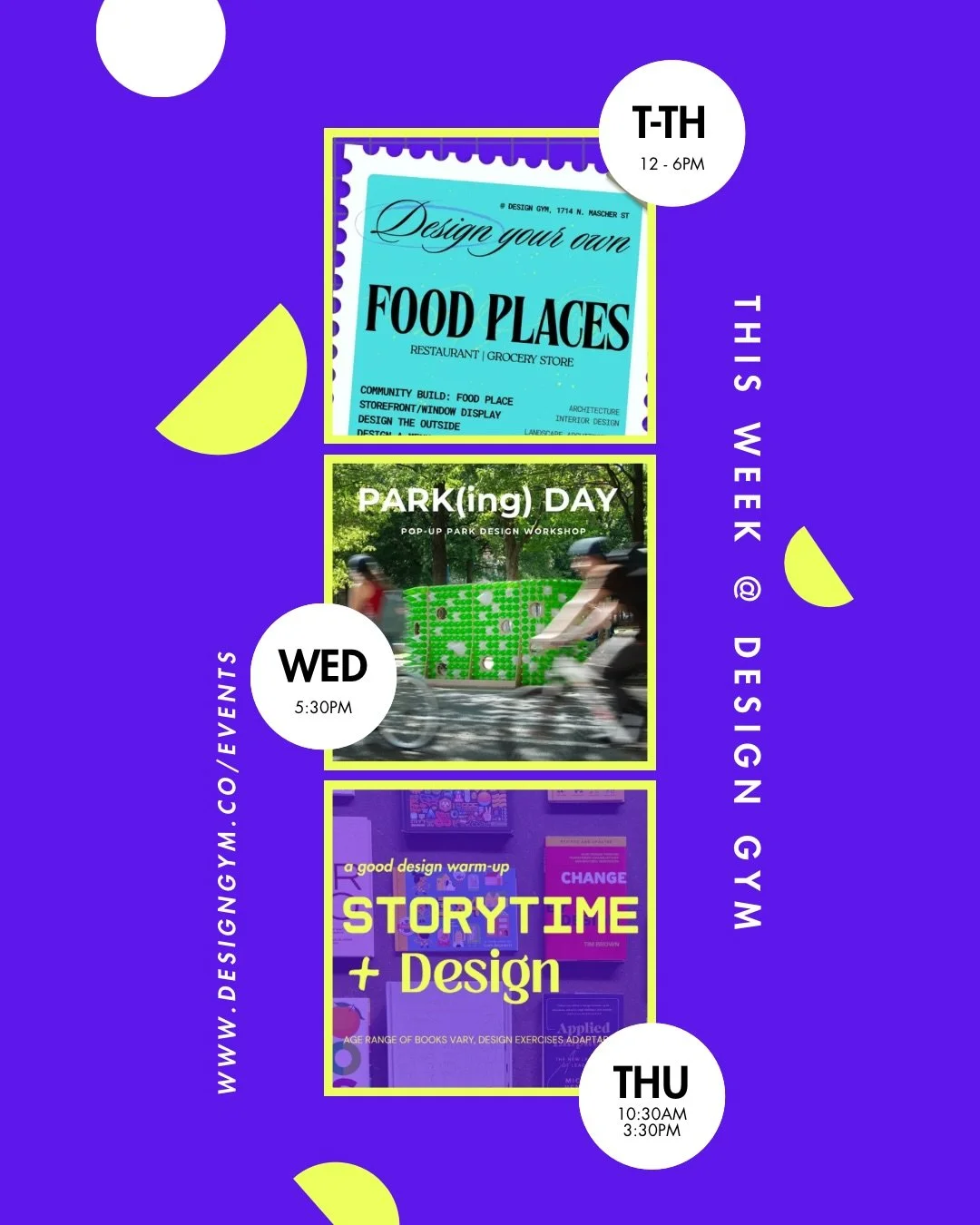 This Week @ Design Gym&mdash;come build your FOOD PLACE for our COMMUNITY BUILD of our Foodie Fairview.

🟣 WEEKLY @ DESIGN GYM 🟣
💪🏽Tuesday to Thursday, 12-6PM: OPEN GYM (studio) HOURS
Drop-in hours for co-working, inspiration, a creative reset or