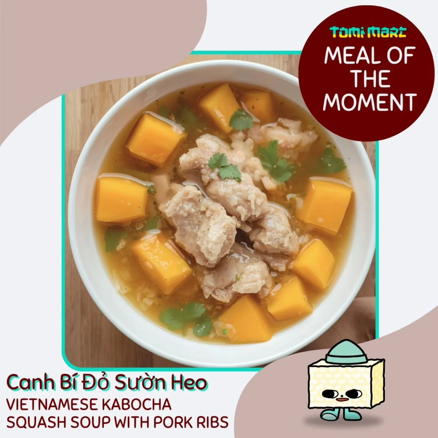 🍽 MOTM | Canh B&iacute; Đỏ Sườn Heo 🍽

Vietnamese Kabocha &amp; Pork Soup! As gourd season meets soup season, we&rsquo;re loving this simple, comforting Vietnamese soup made with pork and kabocha squash. Flavored with garlic, shallot, green onion, 