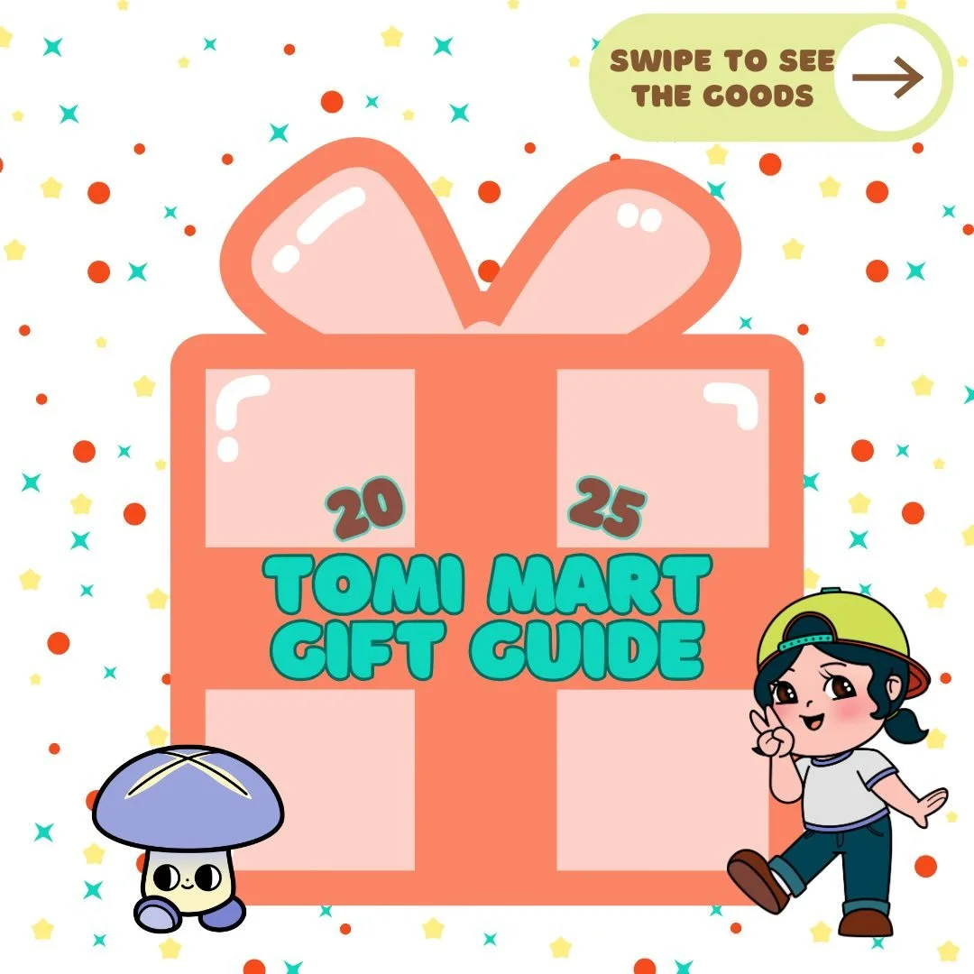 Yes, we have snacks, but that&rsquo;s not all 😏. 
10 gift 🎁 guides, zero stress.
Dish ware, wellness picks, kitchen must haves, and fun little surprises.
Thoughtful finds for every homie - only at Tomi Mart.

PS: Tag limit is real 😅 we ran out of 