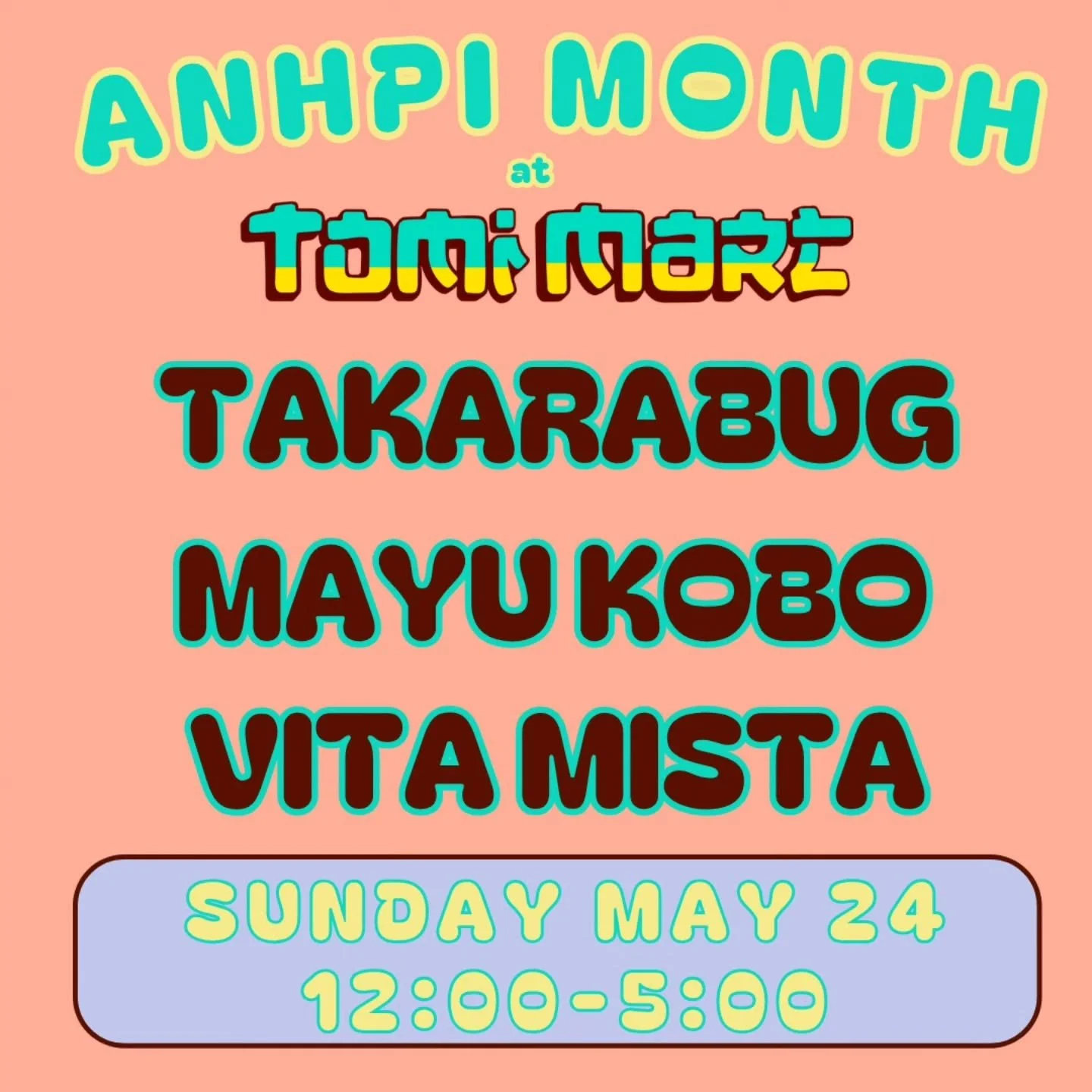 🔸️ ANHPI-OWNED POP-UPS 🔸️

Our lineup this weekend is filled with so much talent! Please come support them + sign up for our raffle!