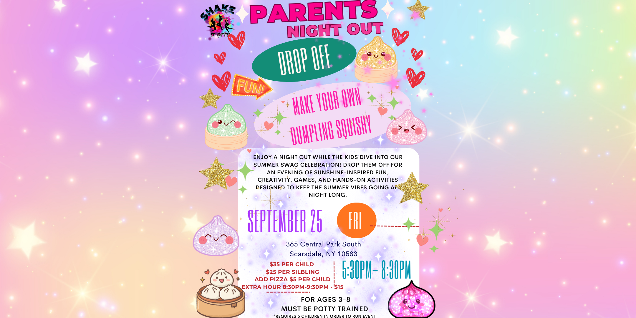 parents night out in westchester NY, date night, drop off events 