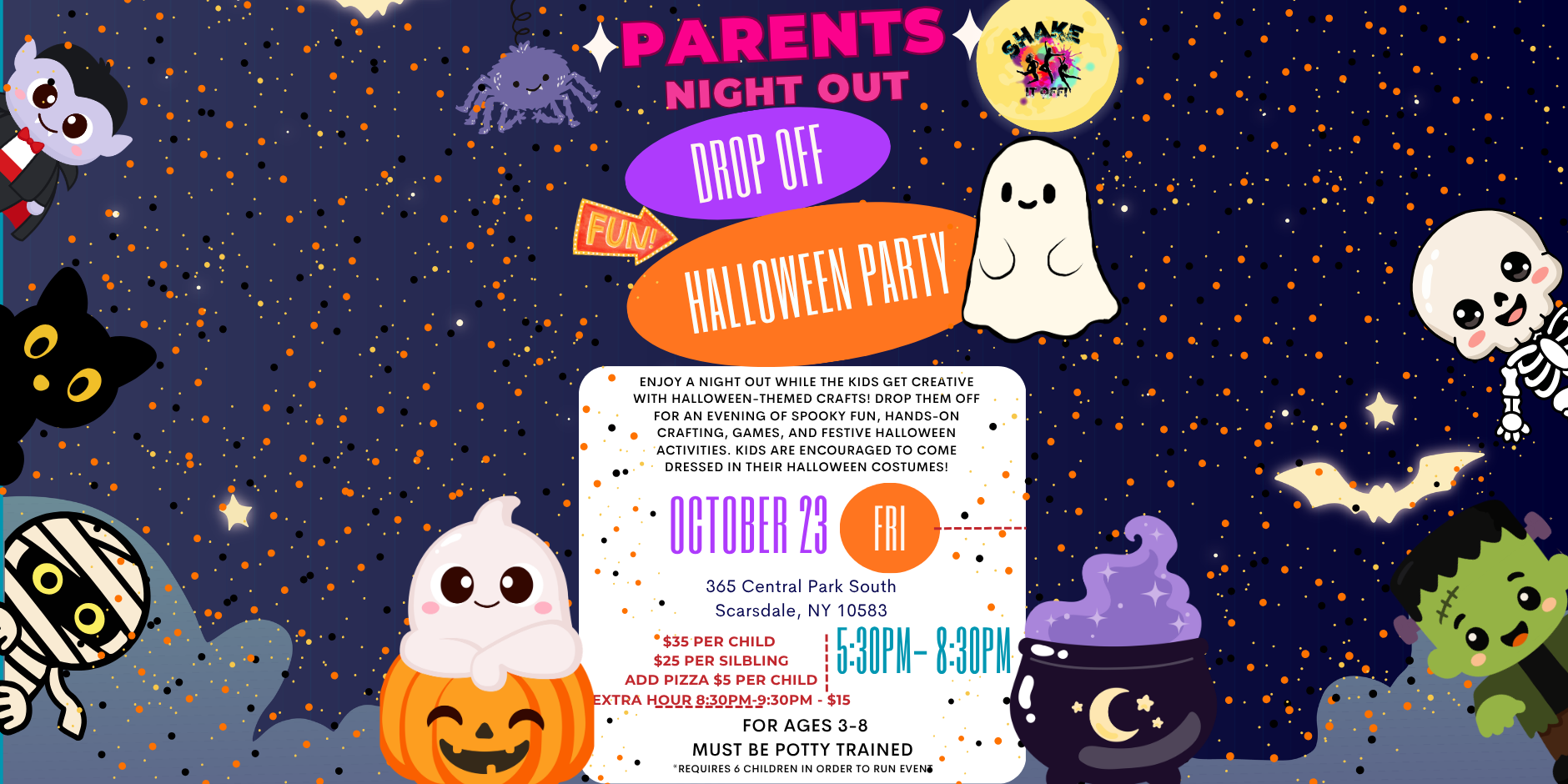 parents night out in westchester NY, date night, drop off events 