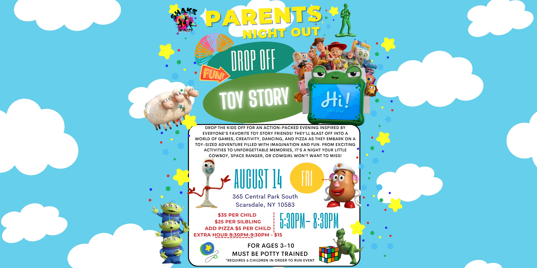 parents night out in westchester NY, date night, drop off events 