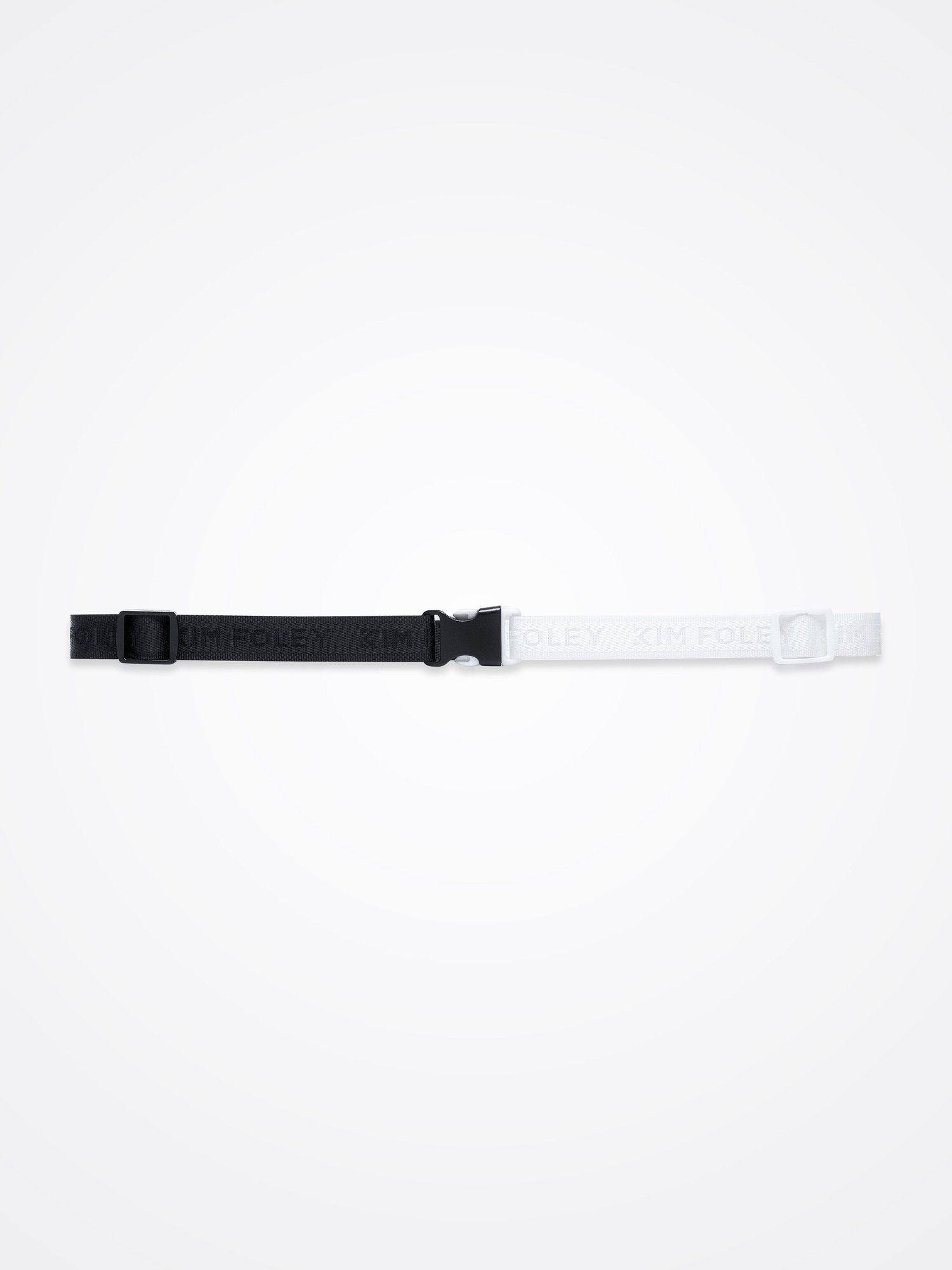 BLACK-WHITE HALF & HALF WEBBING LOGO BELT | KIM FOLEY