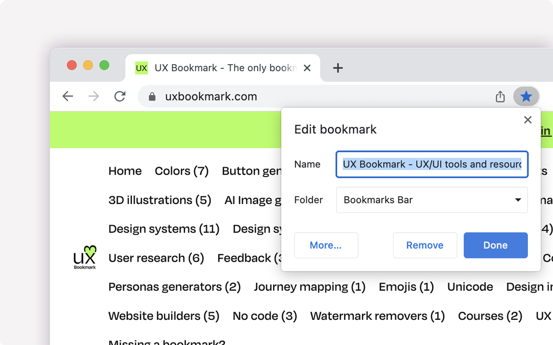 UX Bookmark The Only Bookmark UX UI Designers Need