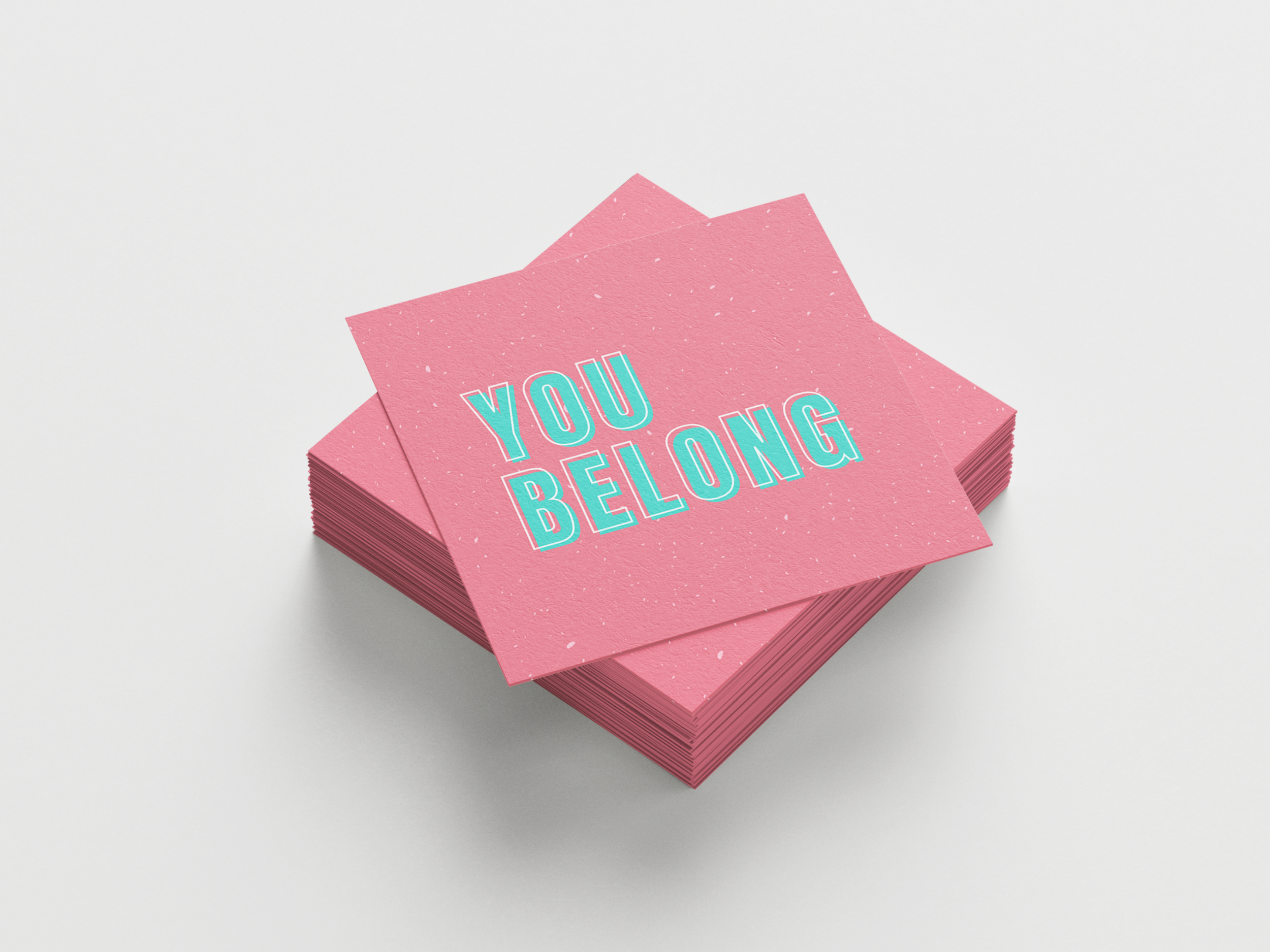 You Belong 3x3 square church invitation card