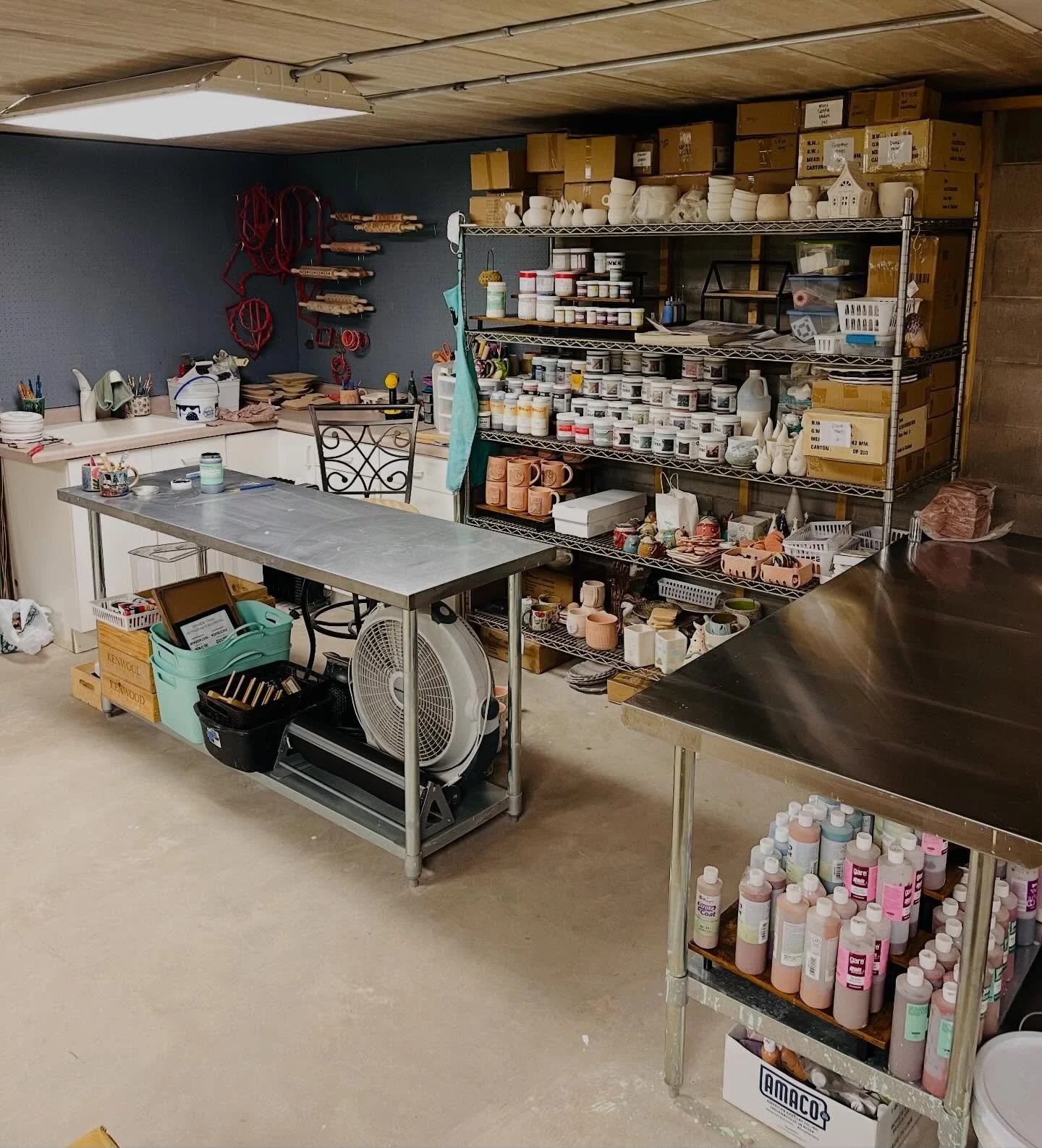 6 hour studio cleaning day at Odd Frog Pottery and WOW did it need it! Should have taken a before 🤦🏻&zwj;♀️ 📷 

Today&rsquo;s stats:
👟 10,000+ steps
🪜 20 flights of stairs
🗑️ 6 bags of garbage
🪣 3 full mop buckets of water (all changed because