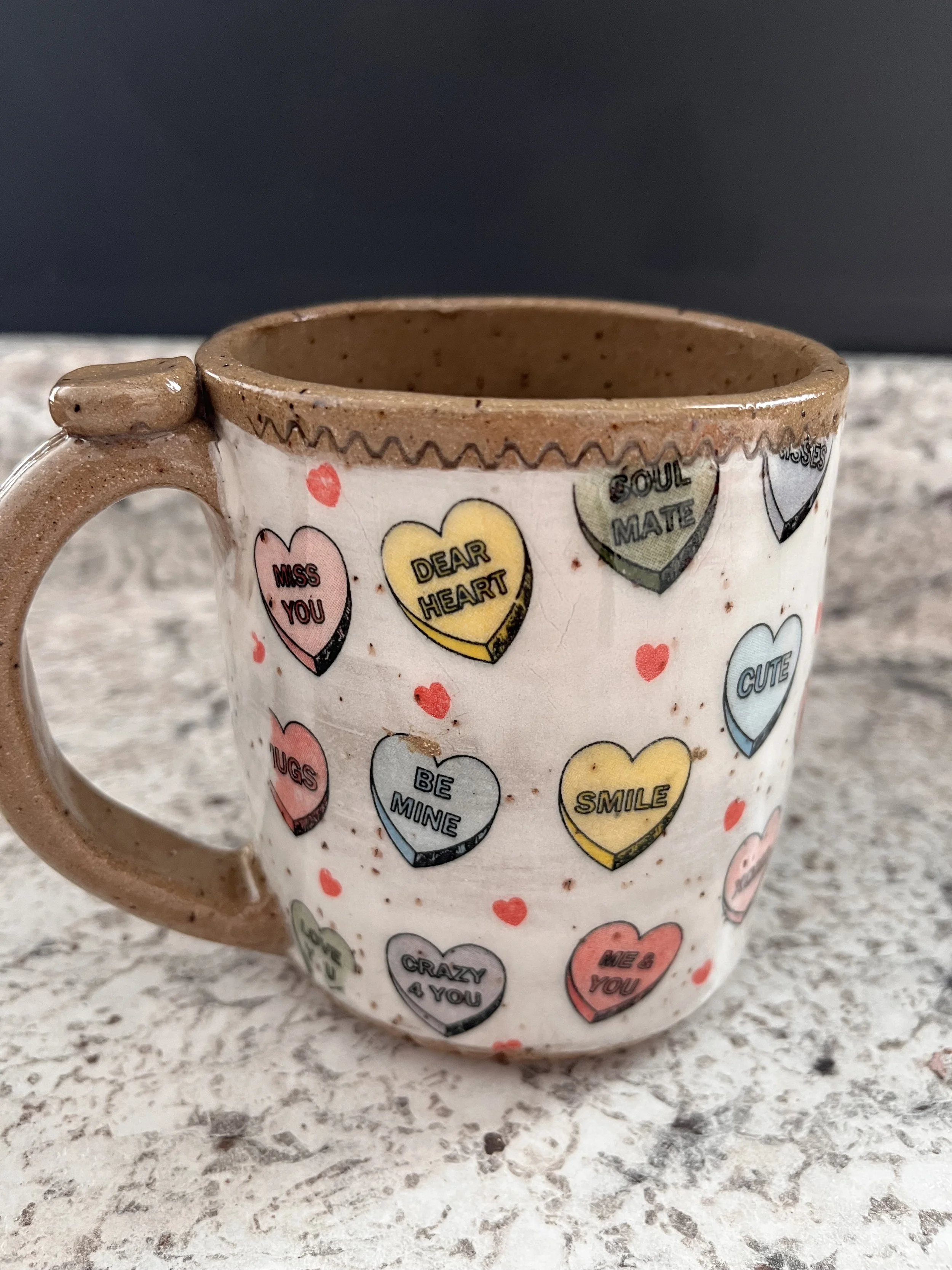 Conversation Heart mug