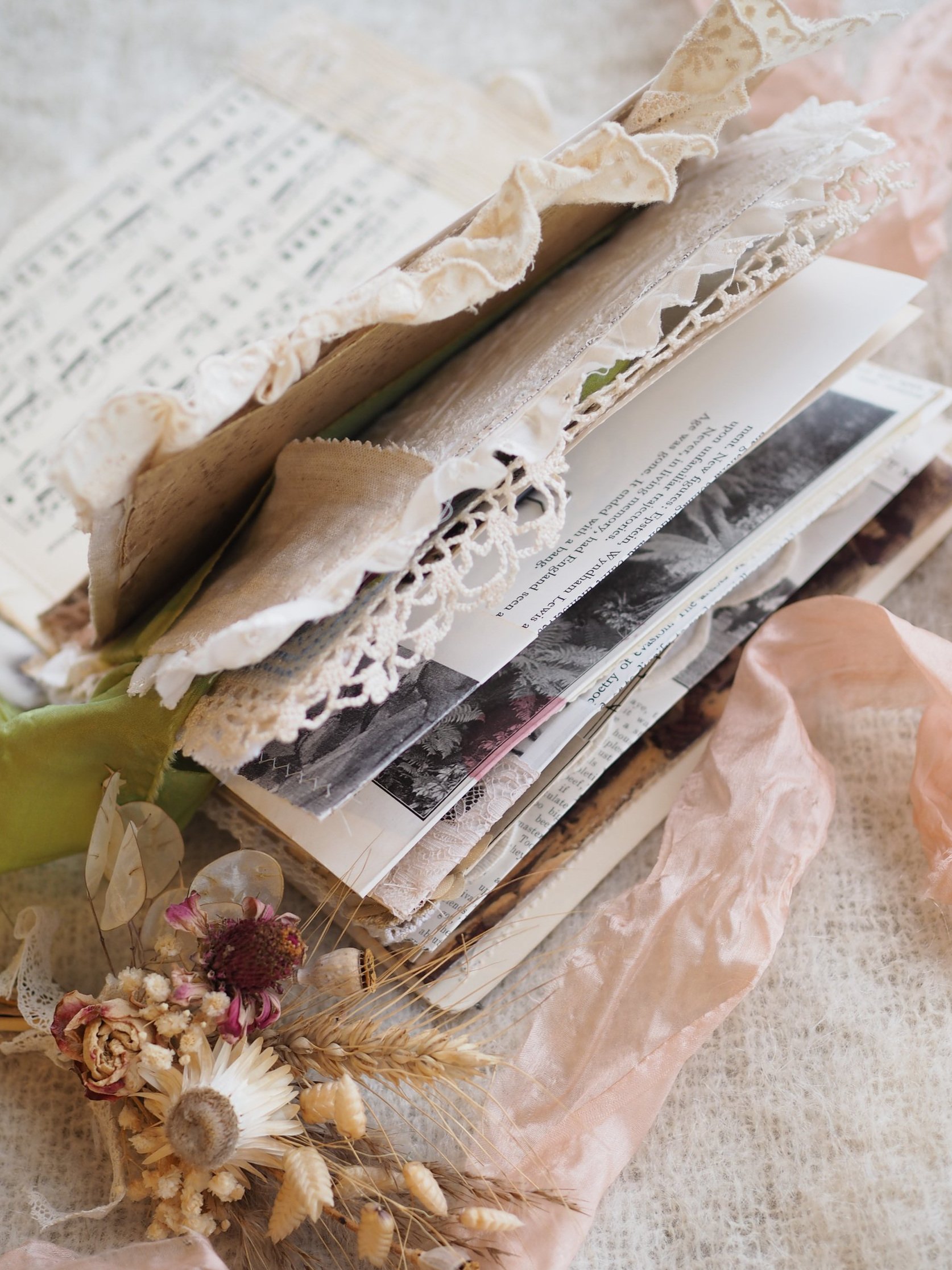 Handmade Treasure Keeper Book This enchanting handmade book is a heartfelt ode to nostalgia and creativity, lovingly crafted from a beautiful blend of vintage papers