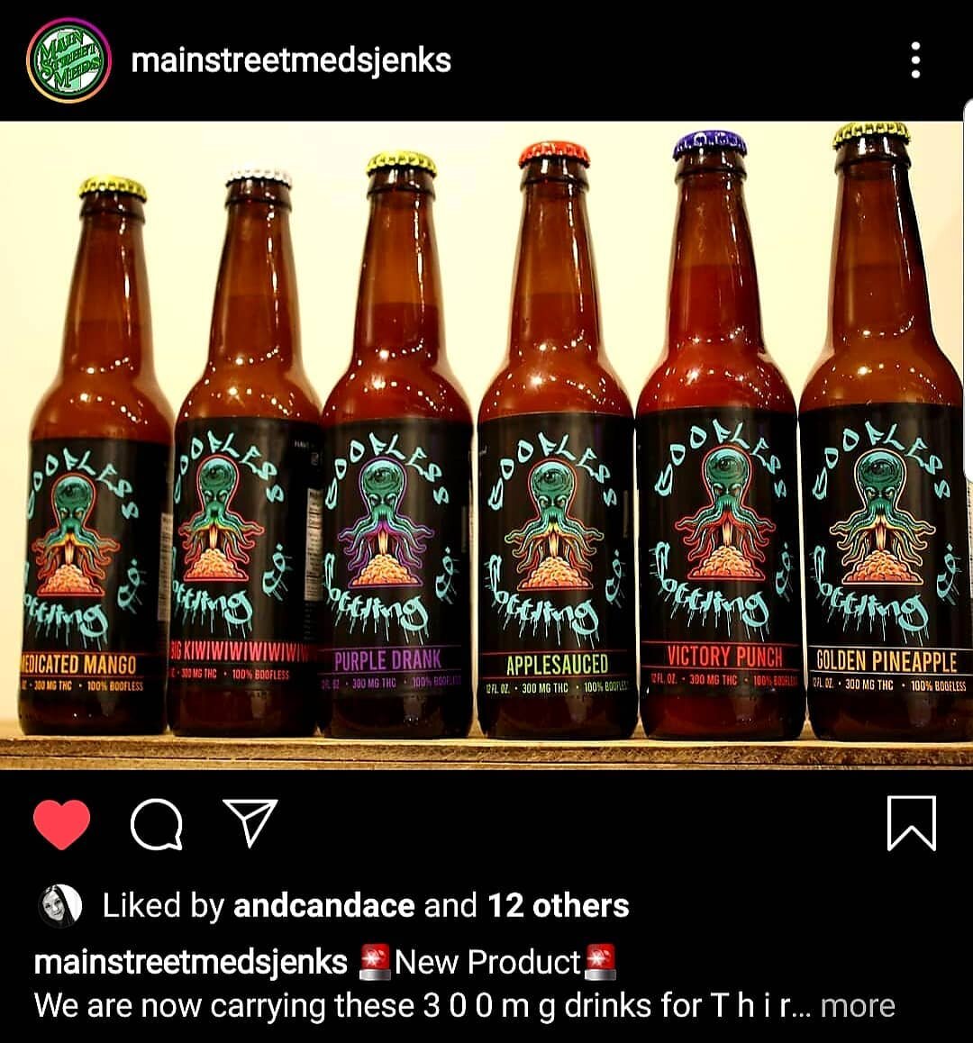 @mainstreetmedsjenks now carrying @boofless.bottling in all 6 flavors 😎🔥💚😍🍇🍎🍍🍓🥝🍒 300 mg 

#mmjlife #liquidreleaf #oklahoma #medicalmarijuanacommunity #cannabis #cannabiscures #cannabiscommunity #cannabisculture #cannabisinfused #infusededib