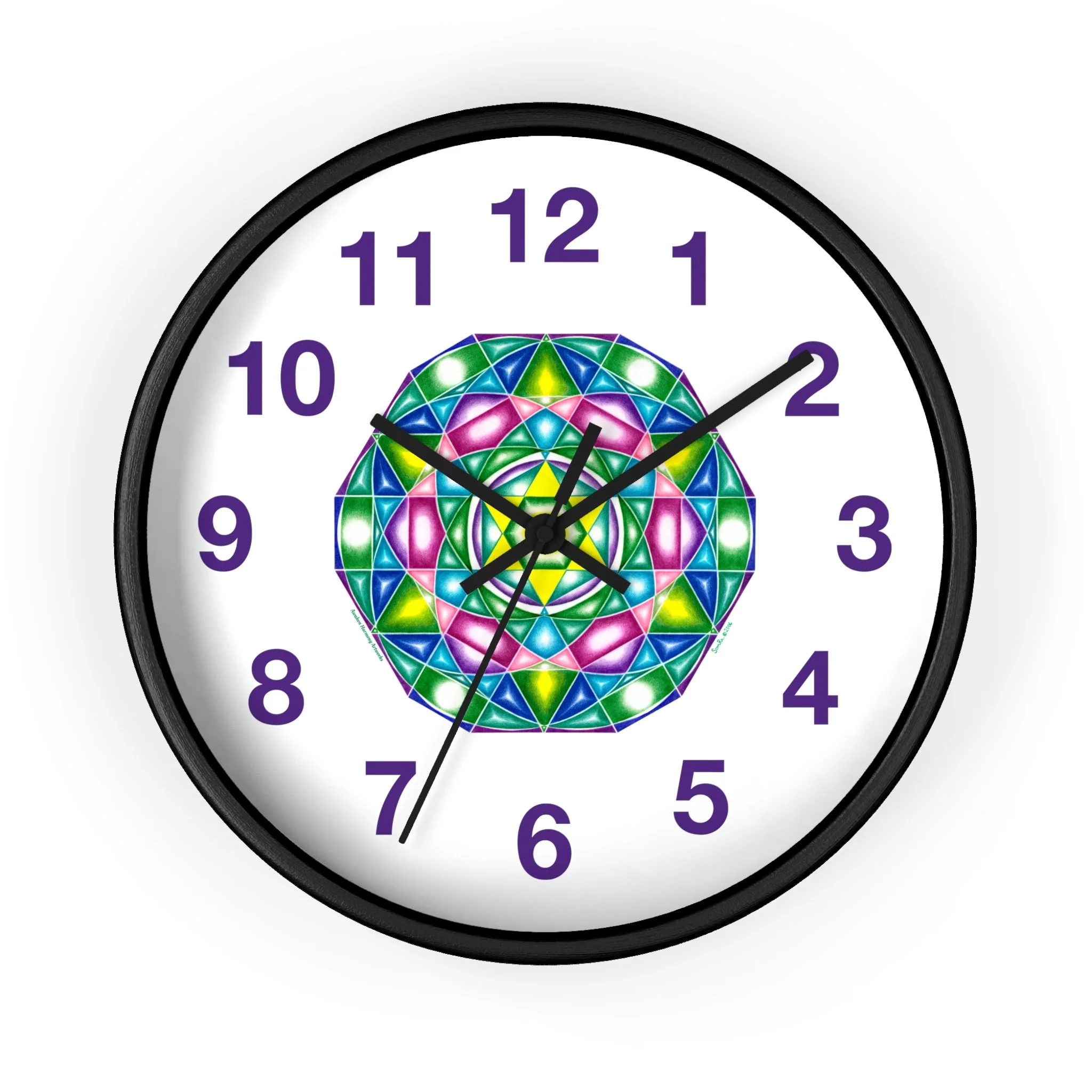 Heart of One: Wall Clock - with violet numbers