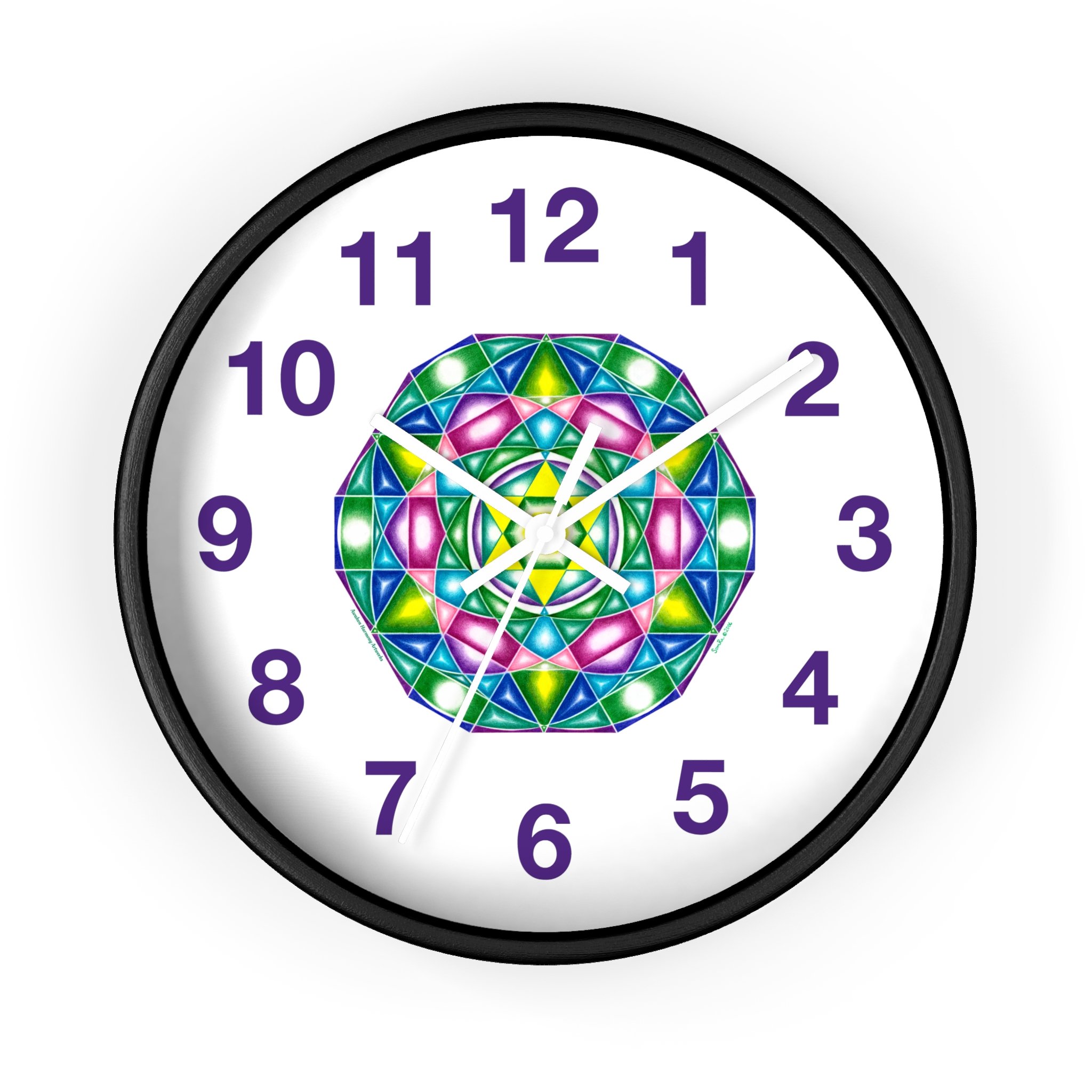 Heart of One: Wall Clock - with violet numbers
