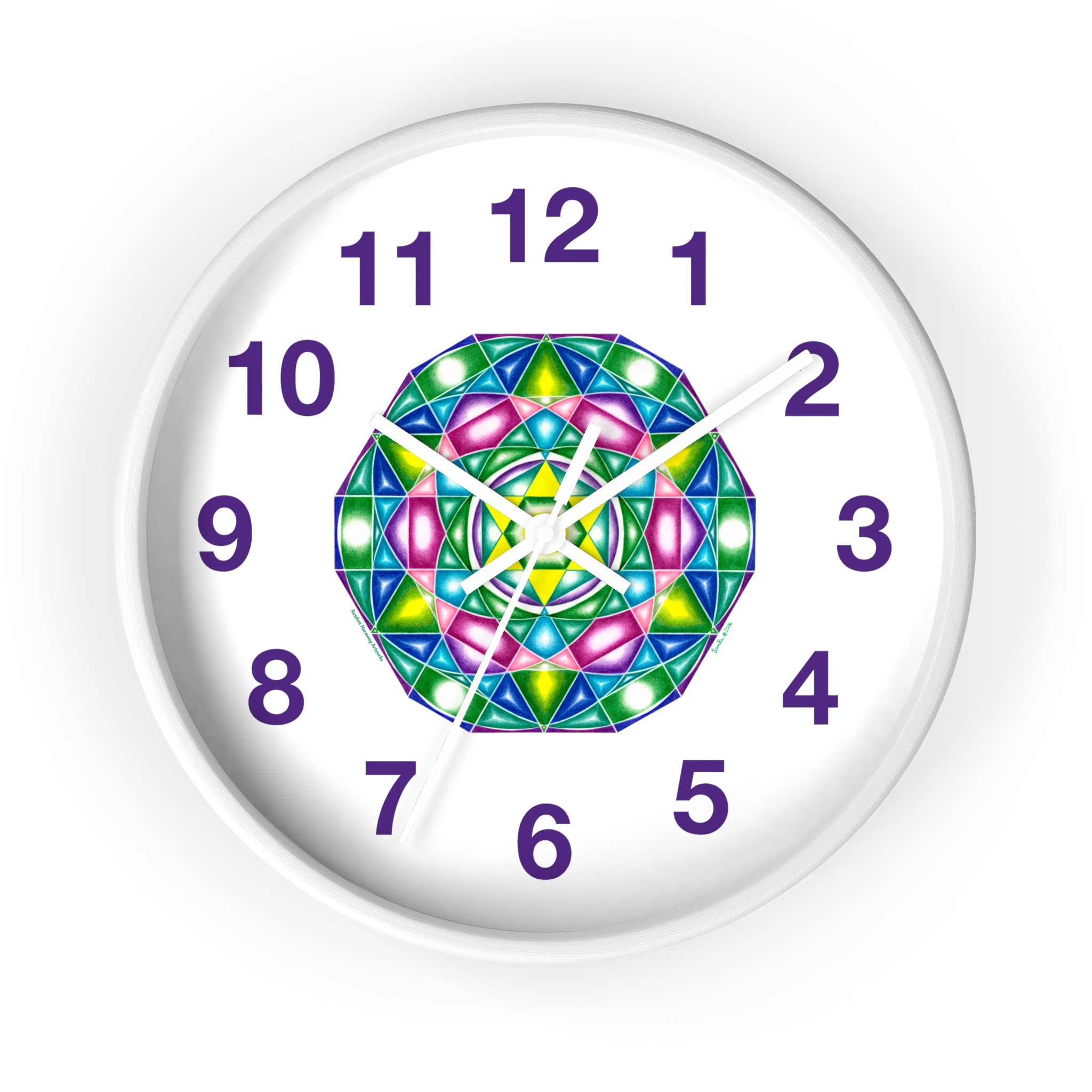 Heart of One: Wall Clock - with violet numbers