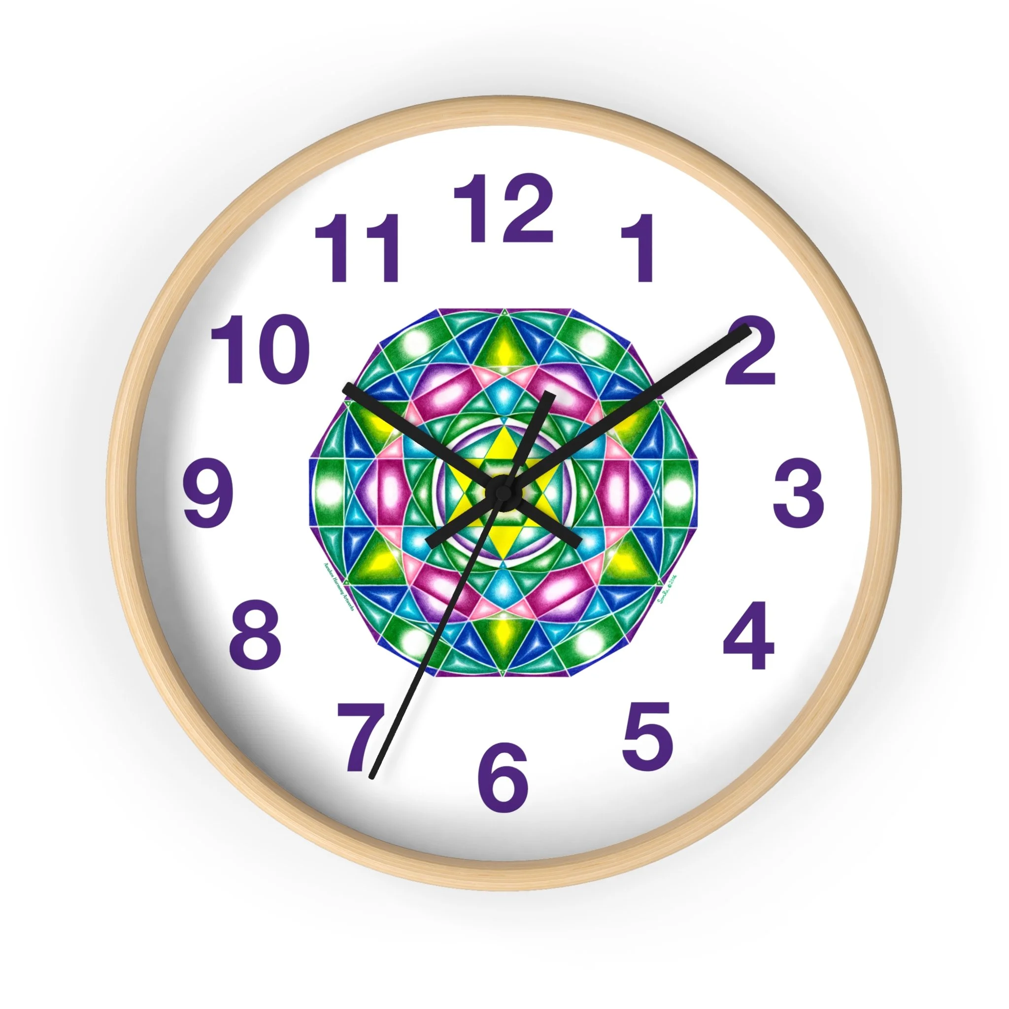 Heart of One: Wall Clock - with violet numbers