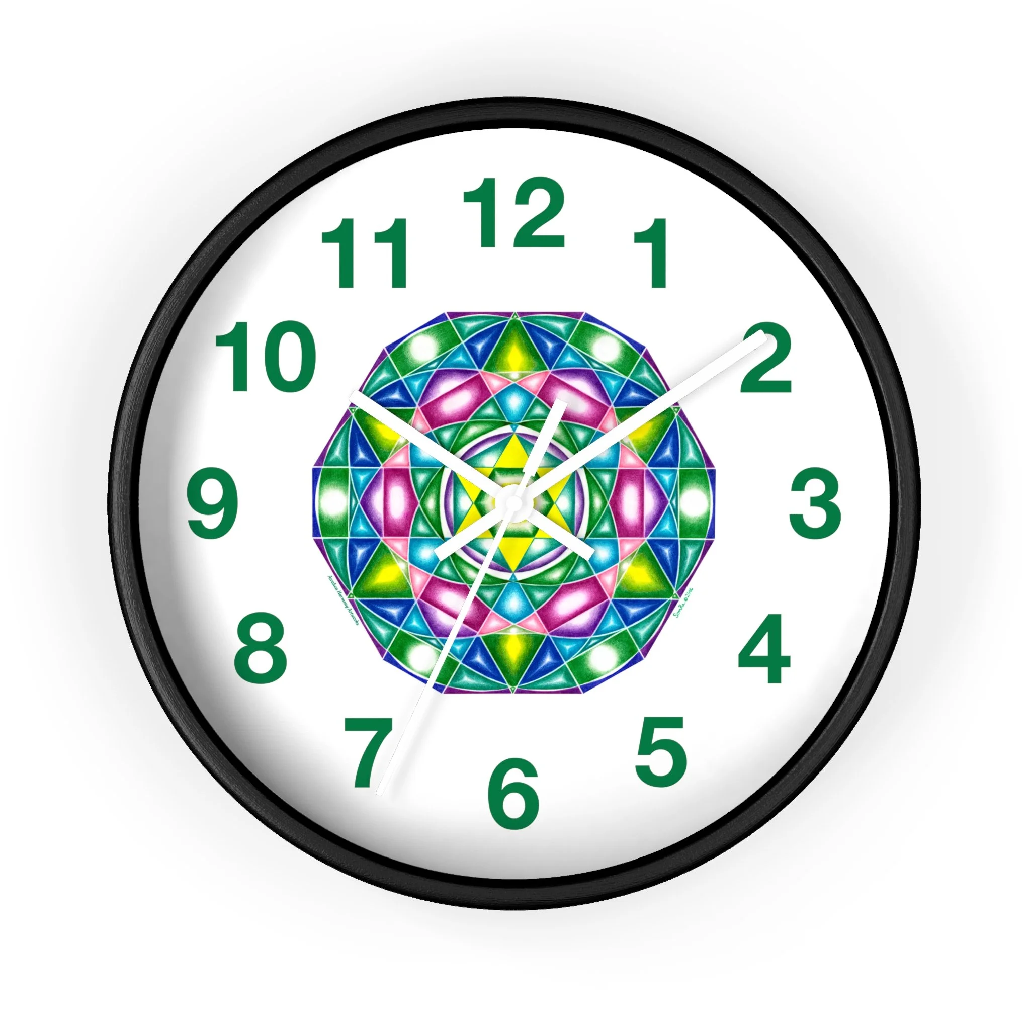 Heart of One: Wall Clock - with green numbers