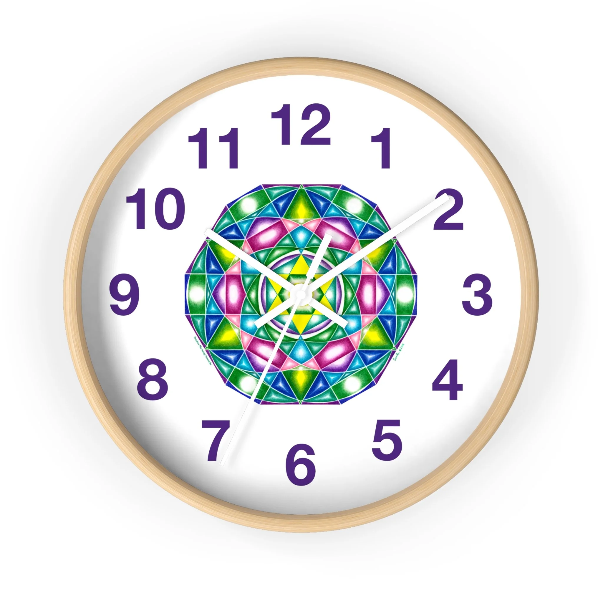 Heart of One: Wall Clock - with violet numbers