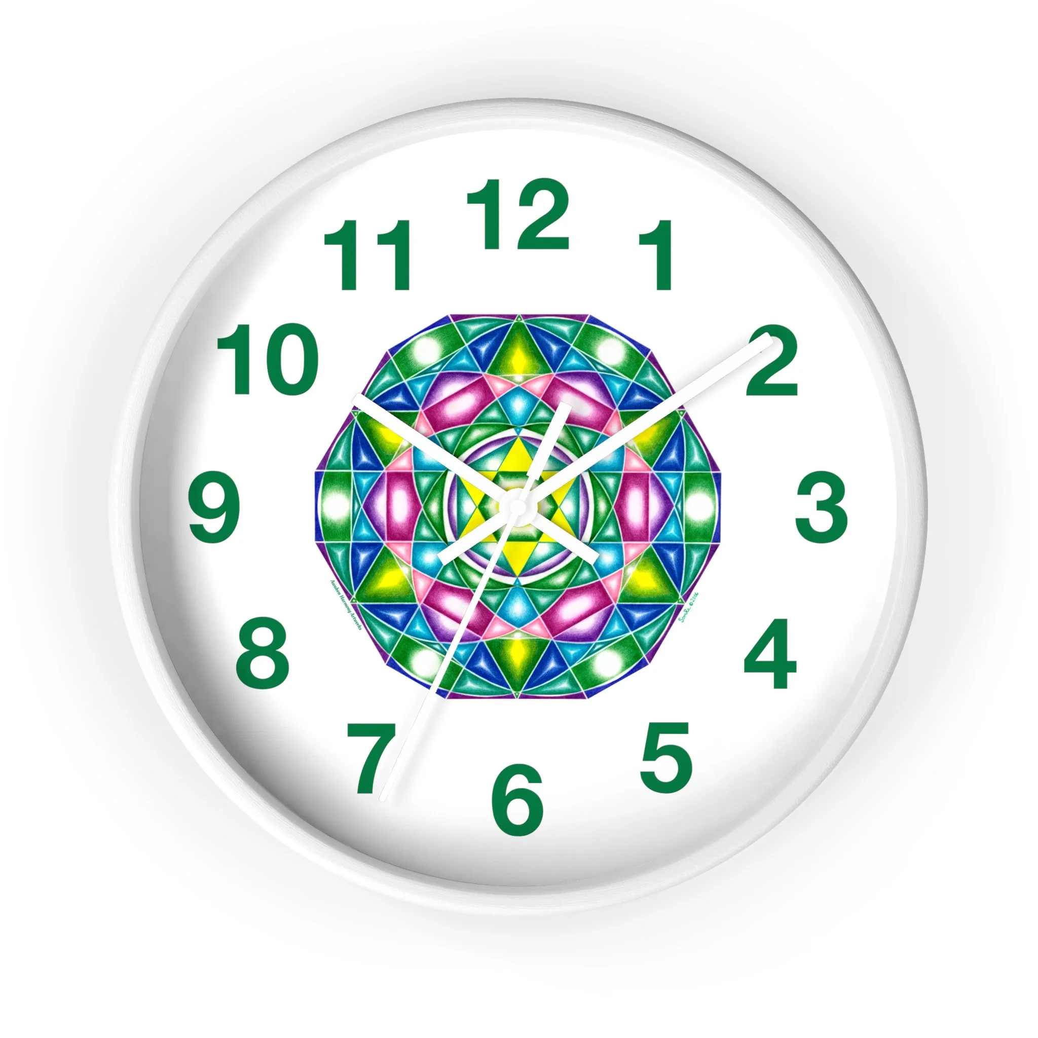 Heart of One: Wall Clock - with green numbers