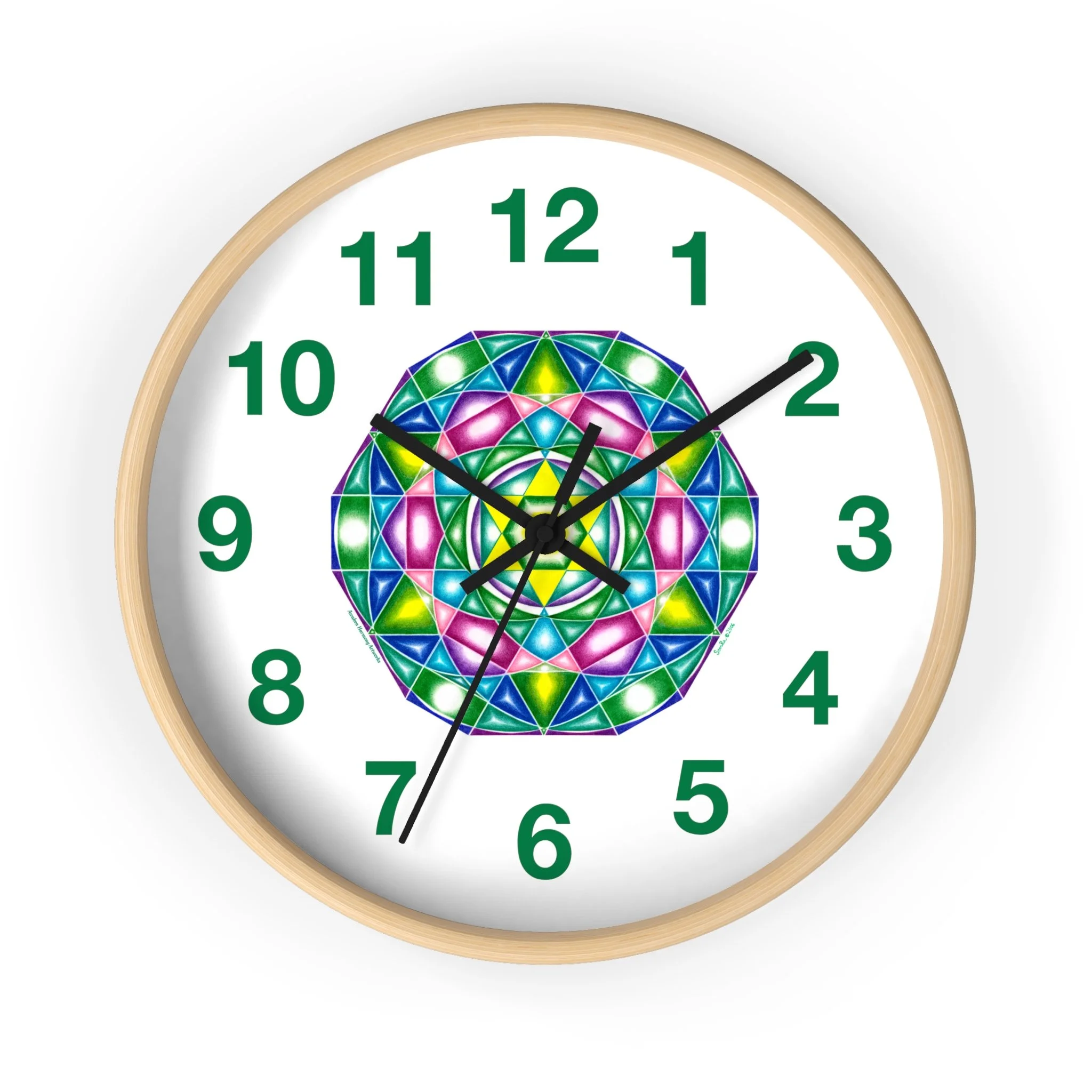 Heart of One: Wall Clock - with green numbers