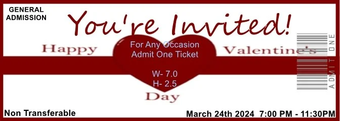 HVD Maroon Admit One Ticket