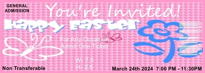 Easter Buggy Pink Admit One Ticket