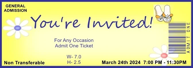 Pedicure Admit One Ticket