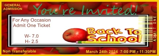 Back to School Apple Admit One Ticket