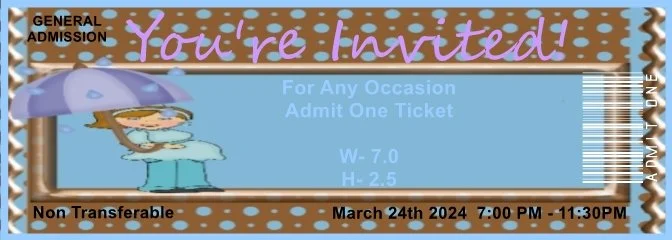 Baby Shower Dots Admit One Ticket
