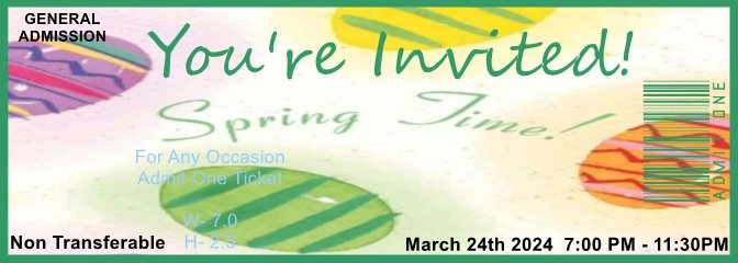 Spring Easter Eggs Admit One Ticket