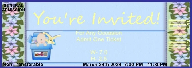 Delivery Box Baby 2 Admit One Ticket