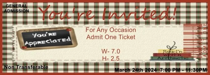 Appreciated Teacher Admit One Ticket