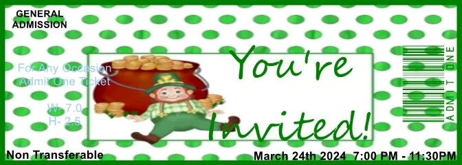 St Patrick's Gold Admit One Ticket