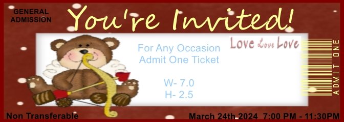 Love Love Love Admit One Ticket