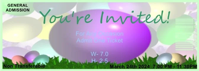 Easter Egg Fun 1 Admit One Ticket