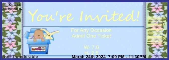 Delivery Box Baby 1 Admit One Ticket