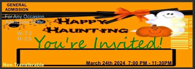 Halloween Haunting Admit One Ticket